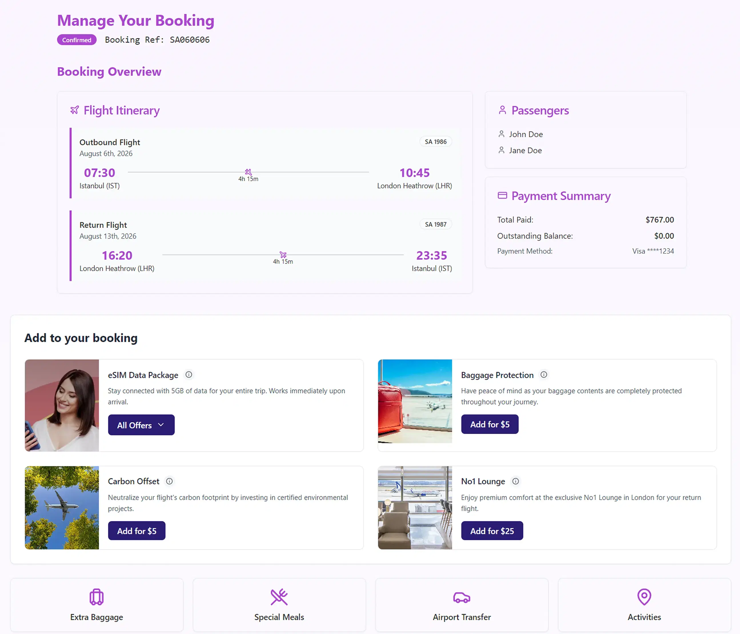 Manage My Booking Widget & API